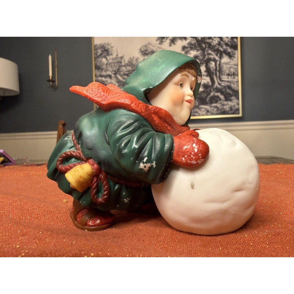 Department 56 Merry Makers Ceramic Sebastian the Snowball Maker- Retired
